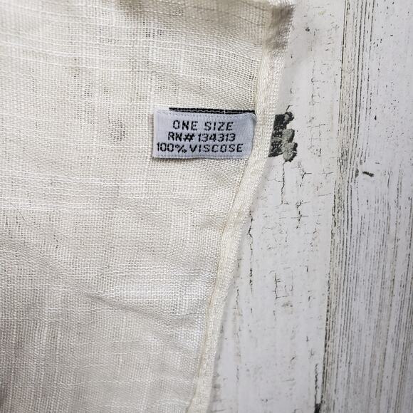 New White Ivory Floral Open Front Boho Flower Lightweight Kimono Womens One Size - Picture 6 of 11